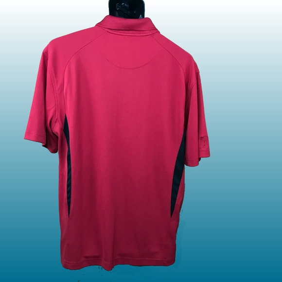 PGA Tour red Golf Polo Shirt short sleeve 3 buttons - Picture 3 of 6
